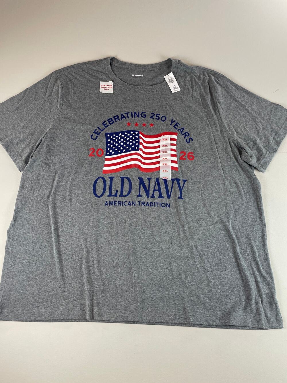 Old Navy 250 Year Celebration Graphic Tee Gray Size XXL New With Tag